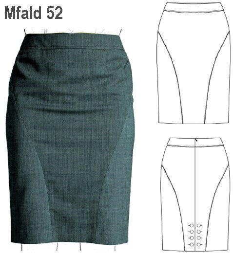 MOLDE FALDA CORTES MUJER 0952