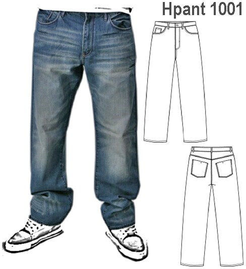 MOLDE PANTALON JEANS HOMBRE 1001