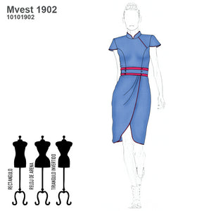 MOLDE VESTIDO QUIPAO MUJER 1902