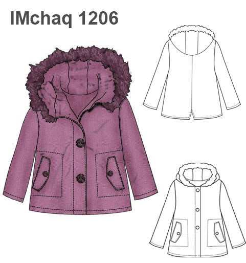 MOLDE CHAQUETA CON GORRO NIÑA 1206