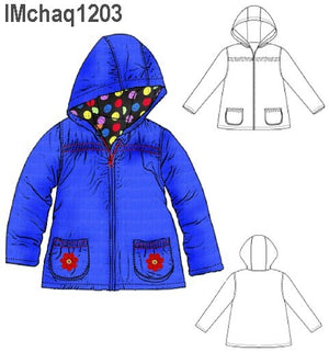 MOLDE CHAQUETA PARKA REVERSIBLE NIÑA 1203