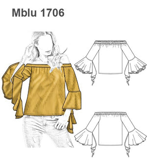 MOLDE BLUSA CON ESCOTE MUJER 1706