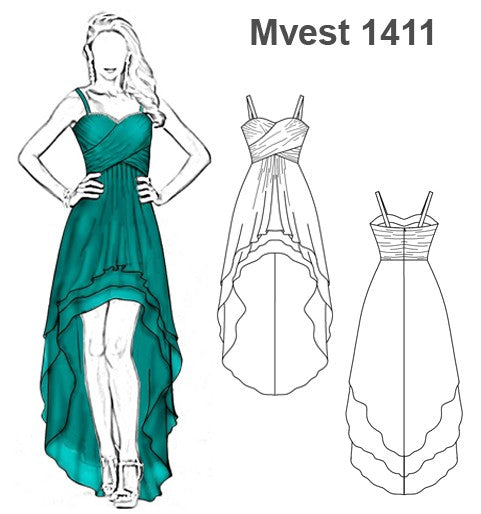 MOLDE VESTIDO FIESTA MUJER 1411