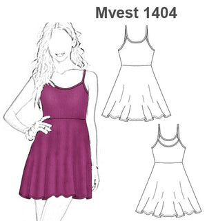 MOLDE VESTIDO EVASE MUJER 1404