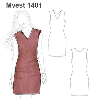 MOLDE VESTIDO CORTO MUJER 1401