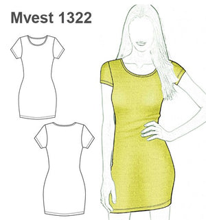 MOLDE VESTIDO AJUSTADO MUJER 1322