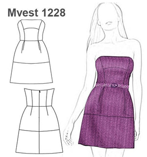 MOLDE VESTIDO STRAPLES MUJER 1228