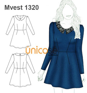 MOLDE VESTIDO EVASE MUJER 1320