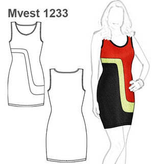 MOLDE VESTIDO AJUSTADO MUJER 1233