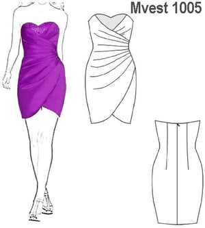 MOLDE VESTIDO AJUSTADO MUJER 1005