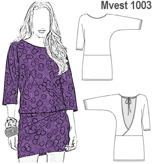 MOLDE VESTIDO CUELLO BOTE MUJER 1003