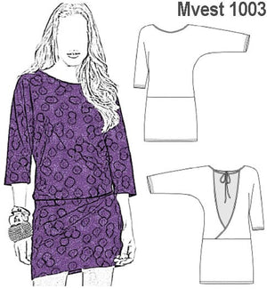 MOLDE VESTIDO CUELLO BOTE MUJER 1003