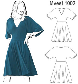 MOLDE VESTIDO EVASE MUJER 1002