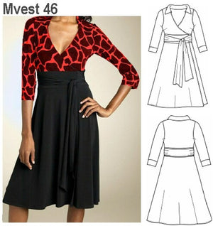 MOLDE VESTIDO EVASE MUJER 0946