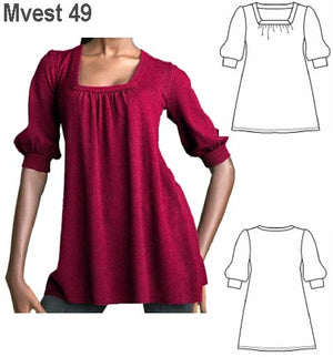 MOLDE VESTIDO BLUSON MUJER 0949