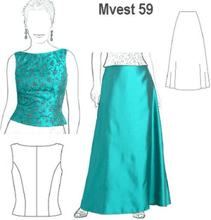 MOLDE VESTIDO FIESTA MUJER 0959