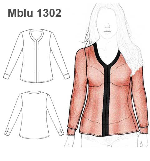 MOLDE BLUSA LARGA MUJER 1302