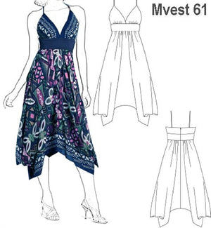 MOLDE VESTIDO PUNTAS MUJER 0961