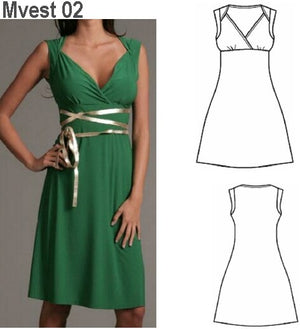 MOLDE VESTIDO BASICO MUJER 0902