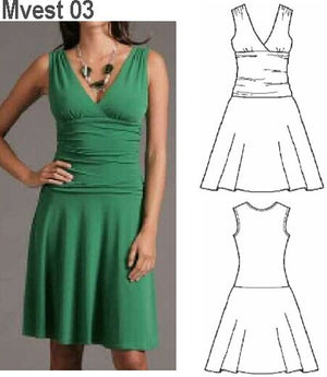 MOLDE VESTIDO RECOGIDO MUJER 0903