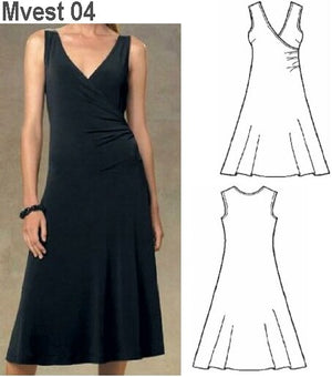 MOLDE VESTIDO EVASE MUJER 0904