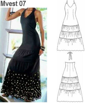 MOLDE VESTIDO LARGO MUJER 0907