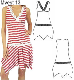 MOLDE VESTIDO ASIMETRICO MUJER 0913