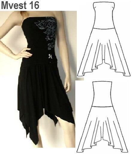 MOLDE VESTIDO STRAPLESS MUJER 0916