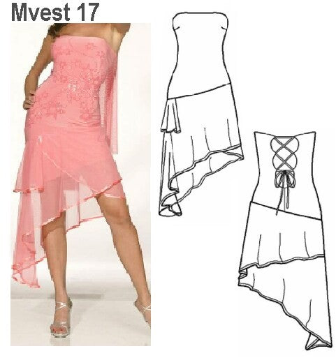 MOLDE VESTIDO STRAPLESS MUJER 0917