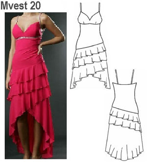 MOLDE VESTIDO FIESTA MUJER 0920