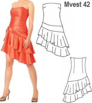 MOLDE VESTIDO ASIMETRICO MUJER 0942