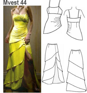 MOLDE VESTIDO FIESTA MUJER 0944