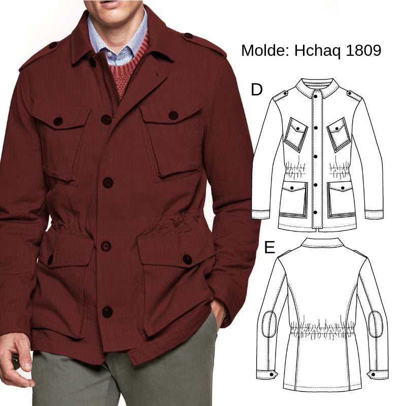 MOLDE CHAQUETA CARGO HOMBRE 1809