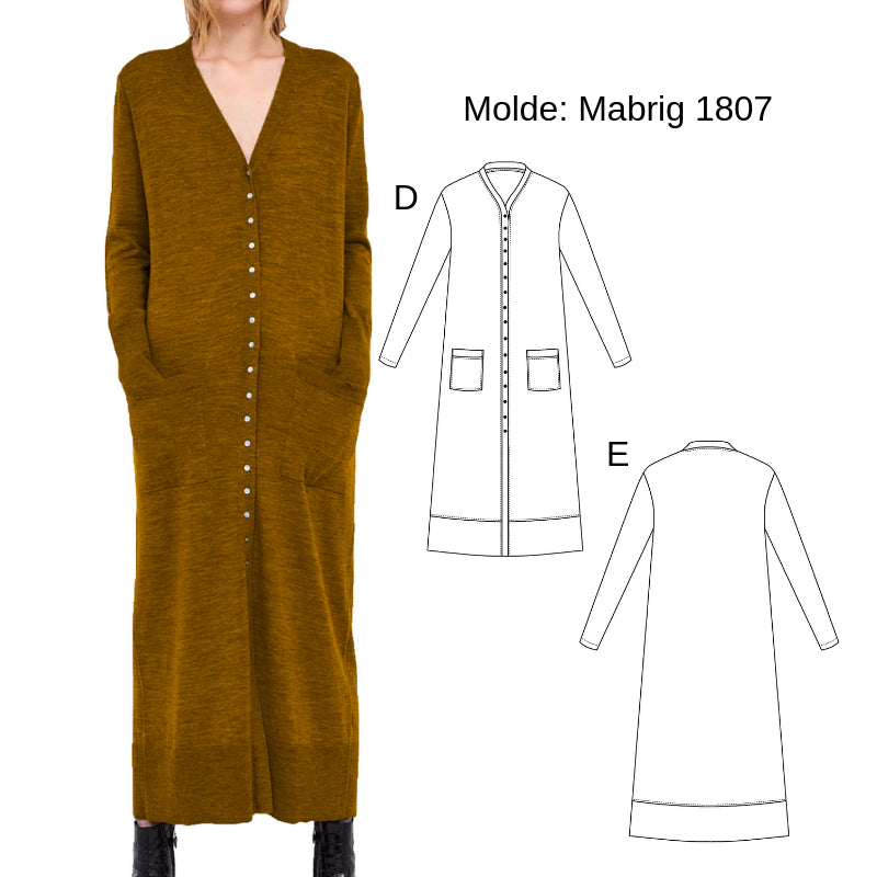 MOLDE ABRIGO CARDIGAN MUJER 1807