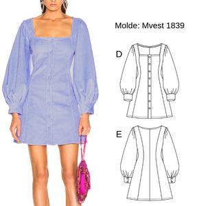MOLDE VESTIDO MINI MUJER 1839