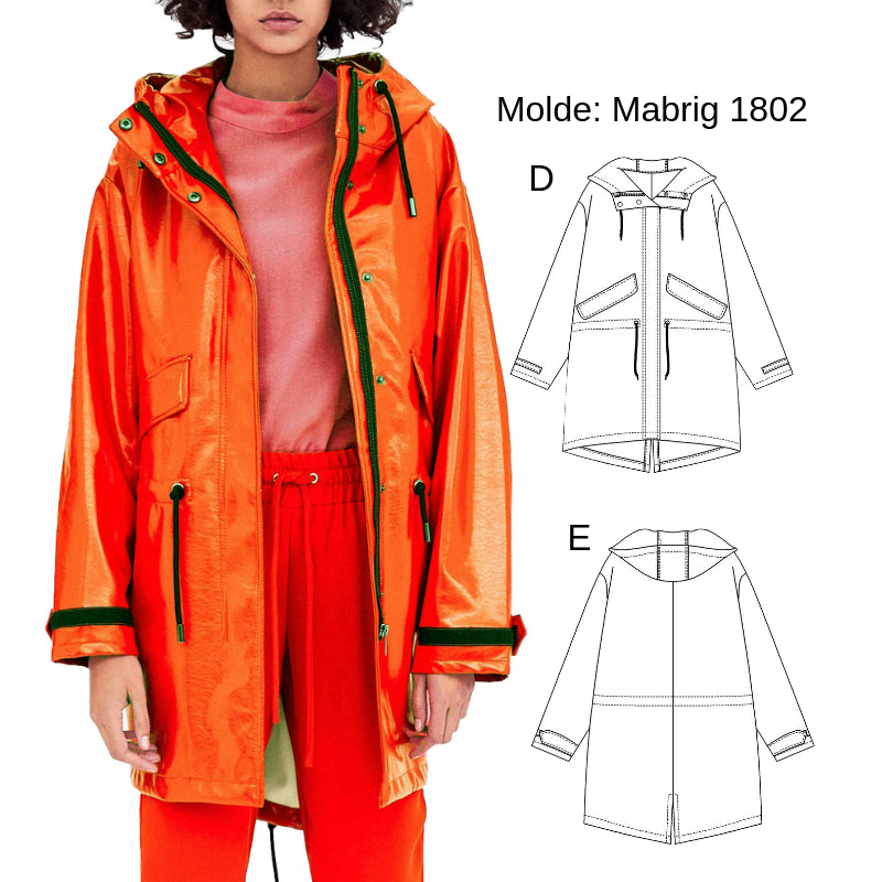 MOLDE ABRIGO IMPERMEABLE MUJER 1802