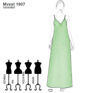 MOLDE VESTIDO LARGO MUJER 1907