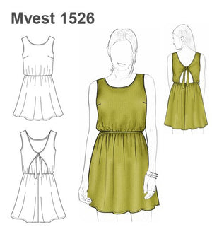 MOLDE VESTIDO ESCOTE ESPALDA MUJER 1526
