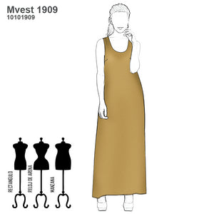 MOLDE VESTIDO LARGO MUJER 1909