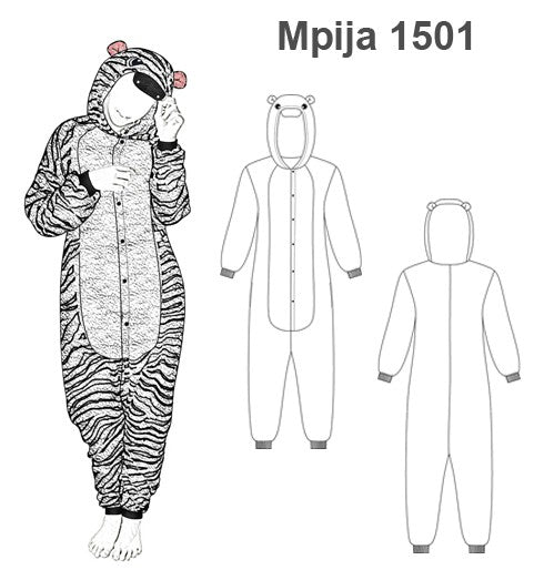 MOLDE PIJAMA ENTERITO CEBRA MUJER 1501